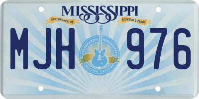 MS license plate MJH976
