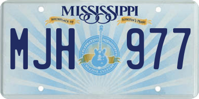MS license plate MJH977