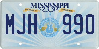 MS license plate MJH990