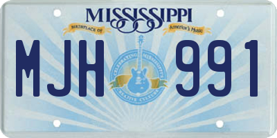 MS license plate MJH991