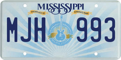 MS license plate MJH993
