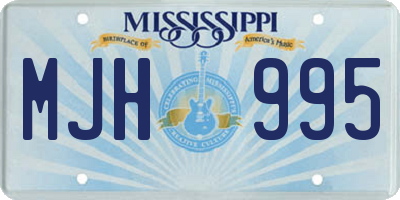 MS license plate MJH995
