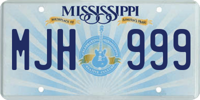MS license plate MJH999