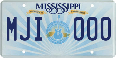 MS license plate MJI000
