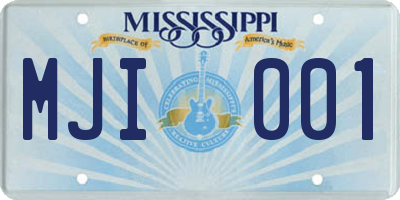 MS license plate MJI001