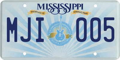 MS license plate MJI005