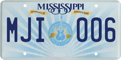 MS license plate MJI006