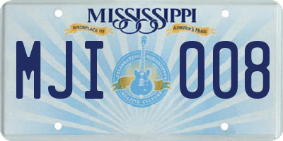 MS license plate MJI008