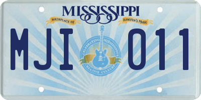 MS license plate MJI011