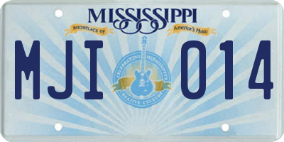 MS license plate MJI014