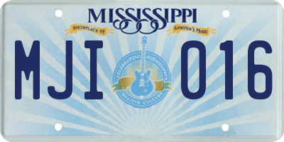 MS license plate MJI016
