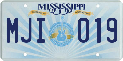 MS license plate MJI019