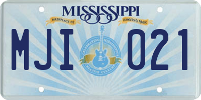 MS license plate MJI021