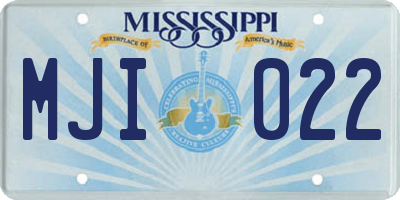 MS license plate MJI022