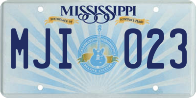 MS license plate MJI023