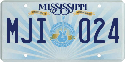 MS license plate MJI024