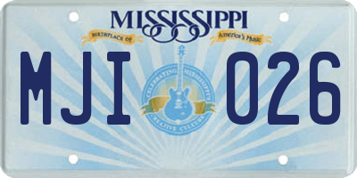 MS license plate MJI026