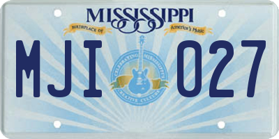 MS license plate MJI027