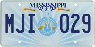 MS license plate MJI029