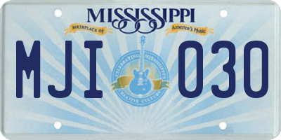 MS license plate MJI030