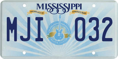 MS license plate MJI032
