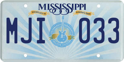MS license plate MJI033