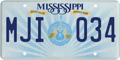 MS license plate MJI034