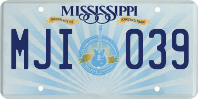 MS license plate MJI039