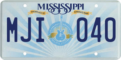MS license plate MJI040