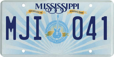 MS license plate MJI041