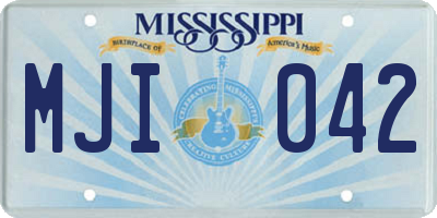 MS license plate MJI042