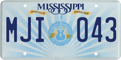 MS license plate MJI043