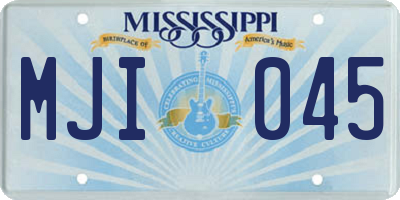 MS license plate MJI045