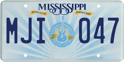 MS license plate MJI047