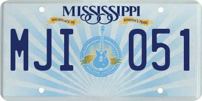 MS license plate MJI051