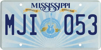 MS license plate MJI053