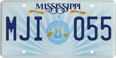 MS license plate MJI055