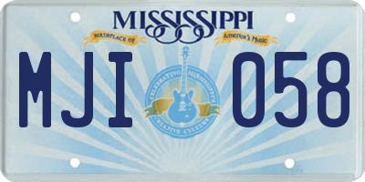 MS license plate MJI058