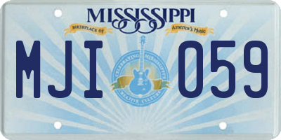 MS license plate MJI059