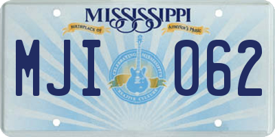 MS license plate MJI062