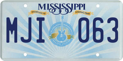 MS license plate MJI063