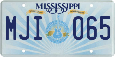 MS license plate MJI065