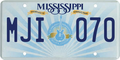 MS license plate MJI070