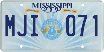 MS license plate MJI071