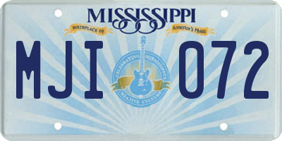 MS license plate MJI072