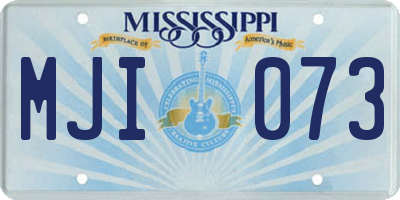 MS license plate MJI073