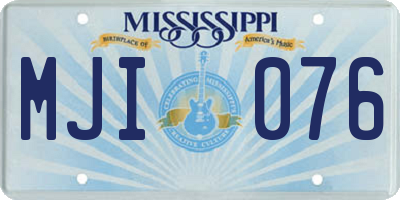 MS license plate MJI076