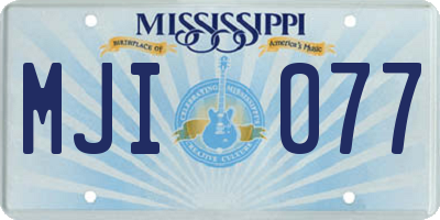 MS license plate MJI077