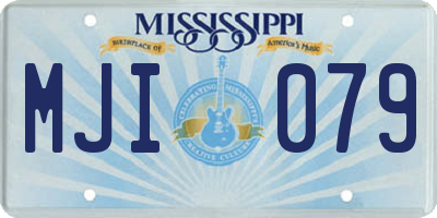 MS license plate MJI079
