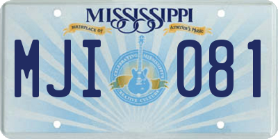 MS license plate MJI081